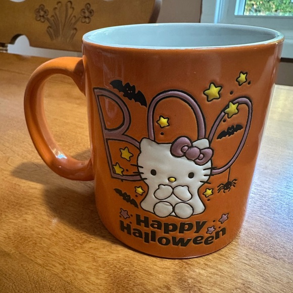 Double sided Sanrio hello kitty Halloween orange silver buffalo ghost mug - Picture 4 of 5